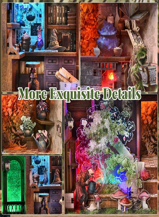 MiniCity Magic Booknook Building Set with Light, DIY Bookend Building Block Kit for Home Decor Bookshelf, Miniature Book Nook House Building Brick Model for Adults (Potion-Making Edition) - Image 4